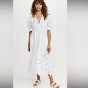 Fannie White Cotton Poplin Dress